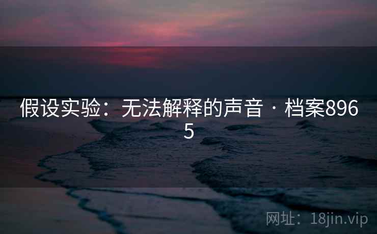 假设实验：无法解释的声音 · 档案8965