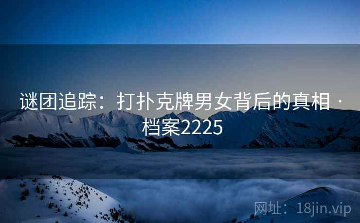 谜团追踪：打扑克牌男女背后的真相 · 档案2225