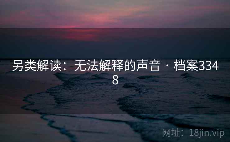 另类解读：无法解释的声音 · 档案3348